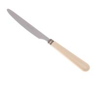 Coltello tavola seghettato MOD Mistral Set di 6 Pezzi in acciaio 18.10 Lunghezza 26 cm manico in PPL lavabile in lavastoviglie colore Avorio avorio