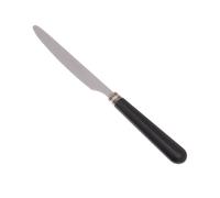 Coltello tavola seghettato MOD Mistral Set di 6 Pezzi in acciaio 18.10 Lunghezza 26 cm manico in PPL lavabile in lavastoviglie colore Nero nero