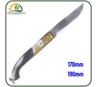 COLTELLO ZUAVO PROFESSIONALE DE LUCA | LAMA ACCIAIO INOX | MANICO FINTO CORNO