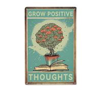Coltiva Pensieri Positivi Cartelli Metallo Decorative Poster Metal Divertente Targa In Metallo Per Bagno Cafe Casa