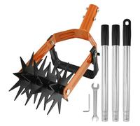 Coltivatore 2 in 1, 146 cm, manico lungo regolabile, in acciaio inox, resistente alle intemperie, antiruggine, per allentare e mescolare il terreno