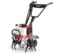 Coltivatore a gas a 4 tempi, 1,5 KW resistente attrezzo da giardino per | Altezza regolabile in 6 posizioni, 7500 giri/min, larghezza di lavoro 50,8 cm, profondità di lavoro 25,4 cm