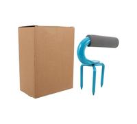 Coltivatore Manuale a 3 Denti in Acciaio al Manganese Blu | Allentatore per Orto e Aiuole Rialzate, Impugnatura Ergonomica Antiscivolo, Uso in Giardino Domestico