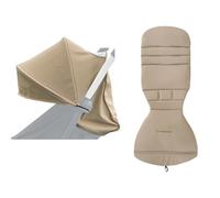 Colu Kid Tenda da sole e cuscino per passeggino compatibile con Babyzen YOYO 2 e YOYO+, kit di ricambio per passeggino, tessuto impermeabile a doppio strato (Taupe)
