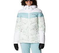 Columbia Abbott Peak Insulated Jacket, Giacca Da Sci Donna, White Flurries Print/White/Aqua Haze, Taglia M