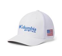 Columbia - Berretto Unisex in Rete PFG, Bianco, Blu vivido, Bandiera USA, L/XL