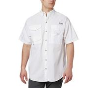 Columbia, Camicia a Maniche Corte Bonehead da Uomo, Bianco, XL, Cucitura Interna Alta