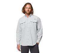 Columbia Camicia a Maniche Lunghe PFG Bahama II Uomo, Grigio Freddo., S