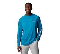 Columbia Camicia a maniche lunghe Terminal Tackle da uomo, con logo blu eco/bianco, 2X Tall