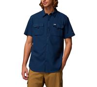 Columbia - Camicia in poliestere riciclato con protezione solare Omni-Shade™ Broad Spectrum UPF 50 e traspirabilità Omni-Wick™ - Silver Ridge Utility II SS Collegiate Navy per Uomo in Poliestere Ricic