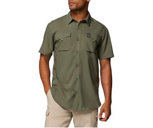 Columbia - Camicia tecnica con protezione solare e traspirabilità - Silver Ridge Utility II SS Stone Green per Uomo in Poliestere Riciclato - Taglia L - Verde