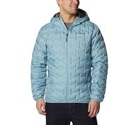 Columbia Delta Ridge Down Hooded Jacket, Piumino Con Cappuccio Uomo, Stone Blue, Taglia S