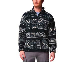 Columbia - Felpa in pile con mezza zip stampata - Rugged Ridge High Pile Half Zip Black Deschutes Days per Uomo - Taglia XL - Marrone