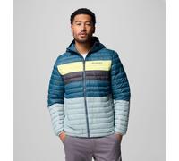 Columbia Powder Pass Giacca con cappuccio da uomo, piumino con cappuccio, blu stropicciato, Everblue, luce neon, Shrk, XL
