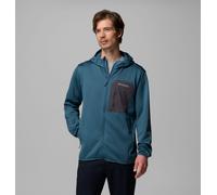 Columbia Tall Heights - Giacca in pile da uomo con cappuccio e cerniera intera, in pile, Everblue/Shark, XXL