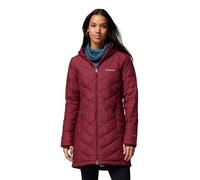 Columbia Heavenly - Piumino lungo da donna con cappuccio, colore: vino ricco, M