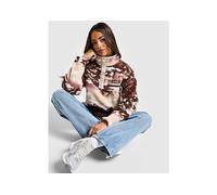 Columbia - Pile donna stampato a mezza pressione - Helvetia II Printed Cropped Half Snap Tobacco Sisters Dark Stone per Donne - Taglia M - Marrone Marrone M