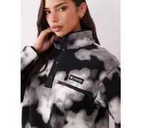 Columbia Helvetia II felpa cropped con mezza chiusura a pressione Dyeflower nera multicolore-Nero M