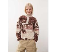 Columbia - Pile donna stampato a mezza pressione - Helvetia II Printed Cropped Half Snap Tobacco Sisters Dark Stone per Donne - Taglia L - Marrone Marrone L