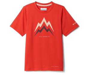 Columbia - Kid's Tech Trail Utility S/S Graphic Crew - Maglia funzionale S rosso