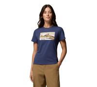Columbia Maglietta a Maniche Corte da Donna Ruby Springs Graphic Fitted a Maniche Corte, Nocturnal Moonlit Hillscape, L