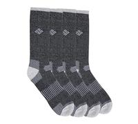 Columbia Men's 4 Pack Mid-Calf Check Crew Socks, Black, Size 6-12