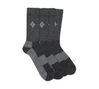 Columbia Men's 4 Pack Mid-Calf Check Crew Socks, Black, Size 6-12