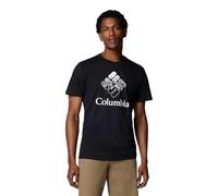 Columbia Men's Rapid Ridge Graphic Tee, Short Sleeve T-Shirt, Black/Heavenly Stacked Gem, L