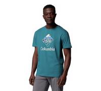 Columbia Men's Rapid Ridge Graphic Tee, Short Sleeve T-Shirt, River Blue/Heavenly Stacked Gem, XS