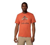 Columbia Men's Rapid Ridge Graphic Tee, Short Sleeve T-Shirt, Tuscan/Heavenly Stacked Gem, L