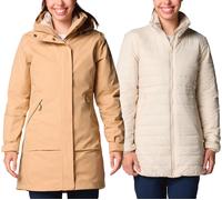 Columbia - Parka 3 in 1 - Pulaski II Interchange Jacket Canoe Dark Stone per Donne - Taglia S - Beige