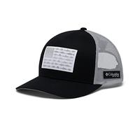 Columbia PFG - Berretto a sfera unisex con bandiera del pesce, taglia M, nero/grigio freddo, taglia L/XL