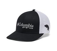 Columbia PFG - Cappellino da baseball unisex in tessuto a rete, con logo e profilo alto, nero, XXL