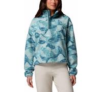 Columbia - Pile con collo alto semi-premerotto - Helvetia II Printed Cropped Half Snap Marine Light Sunscape per Donne - Taglia S - Blu