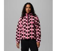 Columbia - Pile cropped stampato con abbottonatura corta a pressione Helvetia™ II - Rosso - Taglia S - Donna