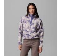 Columbia - Pile corta con collo alto semi-preferito - Helvetia II Printed Cropped Half Snap Lavender Pearl Sunscape per Donne - Taglia S - Viola
