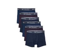 Columbia Polyester Spandex Boxer Brief 6 Pack Corti, Grigio Montagna Scuro/Ciliegia Scuro/Blu Navy, Large (Pacco da 6) Uomo