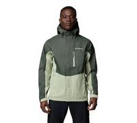 Columbia Pouring Adventure 3 Jacket, Giacca antipioggia impermeabile Uomo, Paesaggio verde/Safari, M
