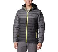Columbia Powder Lite Hooded Jacket, Piumino Con Cappuccio Uomo, Shark/City Grey, XL