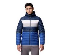 Columbia Powder Pass Giacca con cappuccio da uomo, piumino con cappuccio, blu MTN, blu navy, bianco, grigio colm, XL