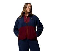 Columbia Sequoia Grove - Giacca in pile da donna con zip intera, blu navy collegiale, vino ricco, zucchero d'acero, L