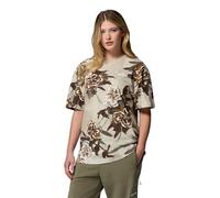 Columbia T-shirt Sequoia Grove – Stampata, colletto a coste, UPF 30 – Donna, Marrone, Taglia L
