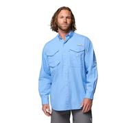Columbia PFG Bonehead-Camicia a Maniche Lunghe, in Cotone, vestibilità Comoda Magliette Sportive, Tappo Bianco, S Uomo