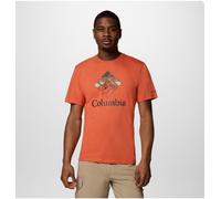 Columbia Men's Rapid Ridge Graphic Tee, Short Sleeve T-Shirt, Tuscan/Heavenly Stacked Gem, M