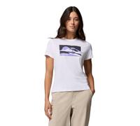 Columbia T-Shirt da Donna a Maniche Corte Aderente con Grafica Ruby Springs, Bianco Chiaro di Luna Hillscape, XL
