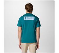 Columbia Men's North Cascades Short Sleeve Tee, Short Sleeve T-Shirt, River Blue/CSC Box Logo, M