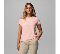 Columbia Zero Rules Light Short Sleeve Crew T-Shirt Tecnica a Maniche Corte Donna (IT, Testo, XS, Regular, Regular, Pink Sand)