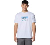 Columbia - T-shirt traspirante - Ice Lake II SS Tee White, Peak Direction per Uomo - Taglia M - Bianco