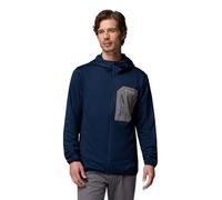 Columbia Tall Heights - Giacca in pile con cappuccio e cerniera intera, da uomo, in pile, blu navy collegiale/grigio città, M