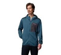 Columbia Tall Heights - Giacca in pile da uomo con cappuccio e cerniera intera, in pile, Everblue/Shark, XXL